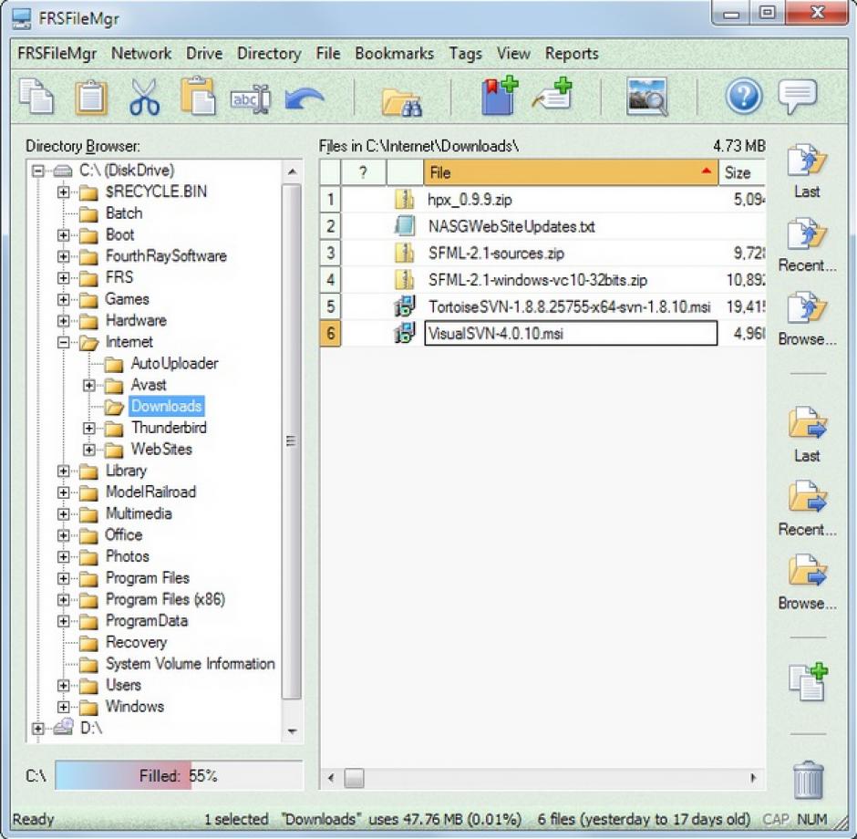 screenshot of program