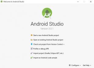 Android Studio main screen