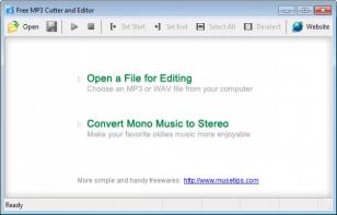 Free MP3 Cutter and Editor main screen