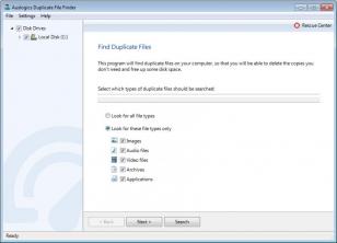 Duplicate File Finder main screen
