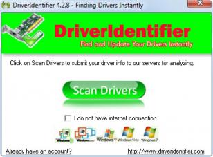 Driver Identifier main screen