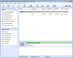 AOMEI Partition Assistant Standard Edition main screen