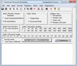 Advanced Password Generator main screen