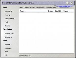 Free Internet Window Washer main screen