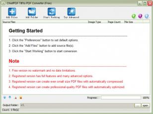 ChiefPDF Tiff to PDF Converter Free main screen