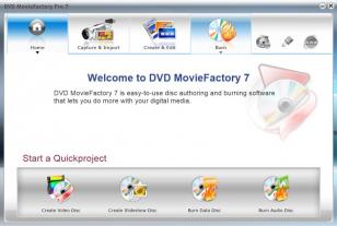 Corel DVD MovieFactory main screen