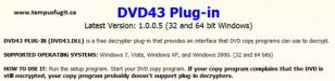 DVD43 Plug-in main screen